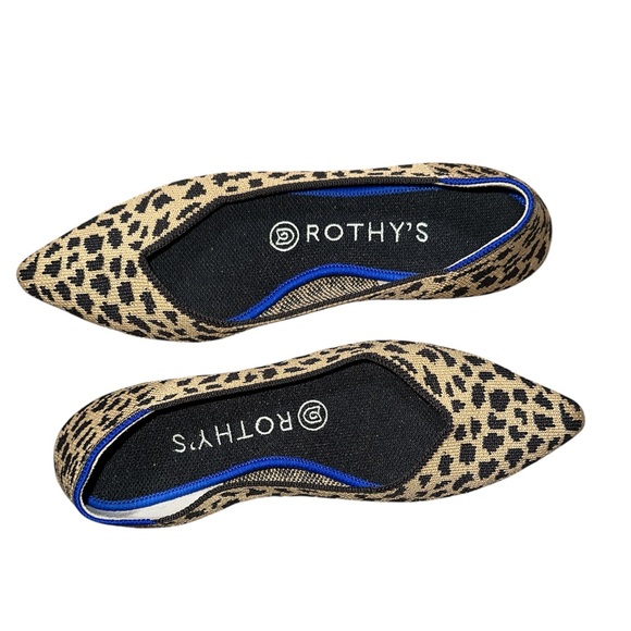 Rothy's Tan and Black Leopard pointy Flats 6.5 - Picture 1 of 4